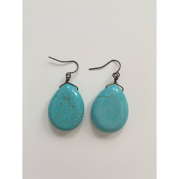 Turquoise Drop Earrings - Picture 3 of 4